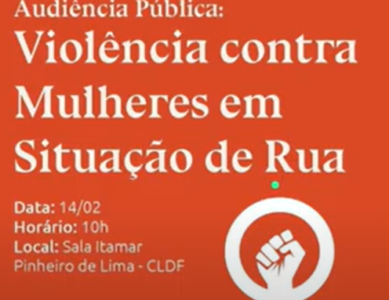 Audiência Pública discute violência contra mulheres em situação de rua em Brasília